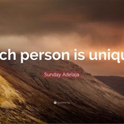 Each Person Is Unique