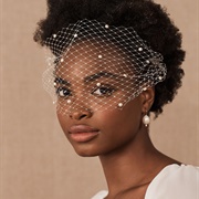 Bandeau Veil on Bride