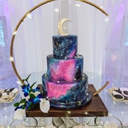 Galaxy Design Wedding Cake