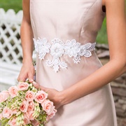Lace Belt Around Waist of Dress
