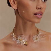 Open Front Necklace on Bride