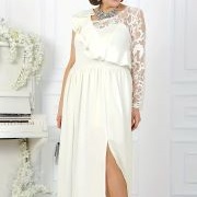 One Sleeve Plus One-Shoulder Ruffle