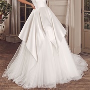 "Apron Skirt" of Satin/Silk Over Tulle