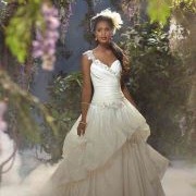 One-Shoulder Beaded Strap, Wedding Gown