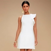 Sleeveless Dress With One Ruffled Armhole