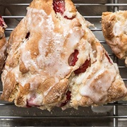 Vanilla Glazed Strawberry Almond Scone