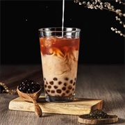 Black Forest Boba Tea With Sugarplum Boba