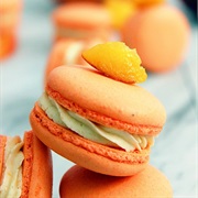 Peach Macaron With Italian Peach Meringue Buttercream and Peach Puree