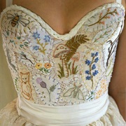 Needlework Bodice on Wedding Dress
