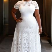 Solid Middle of Dress, Illusion Lace Above and Below