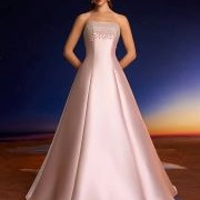 Strapless Wedding Gown With Bead Neckline