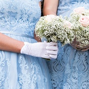 Bridesmaids Wearing White Gloves