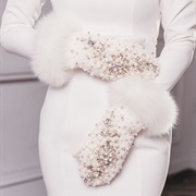 Bride Wearing Mittens