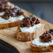 Goat Cheese and Fig Tapenade Crostini