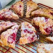 Lemon Glazed Raspberry Lemon Scone