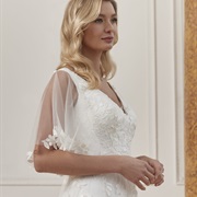 Loose, Sheer Sleeves With Applique Edges