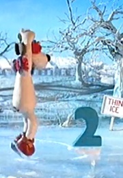 Wallace & Gromit "Ice Skating" BBC 2 Ident (1995)