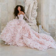 Skirt Made of Swirling Tulle Ruffles