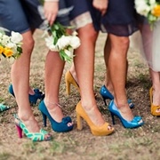 Mismatched Shoes Among Bridesmaids