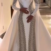 Vertical, Body-Shaping Lines of Beading Down Dress