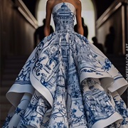 Porcelain Print Wedding Gown