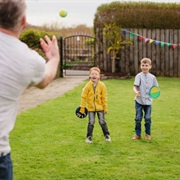 Playing Catch in the Yard