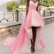 Short Dress With Long Train