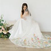 Hand Painted Wedding Veil