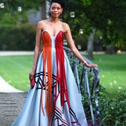 Fabric Fringe Hanging Down From Bodice