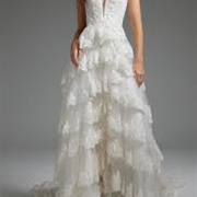 Tiered Skirt With Beaded Edge on Each Tier