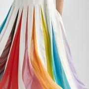 Rainbow Inside of Pleats on Dress