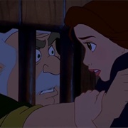 Belle Taking Her Sickly Father's Place as the Beast's Prisoner