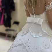 Double, Flat Closure Bow on Wedding Dress