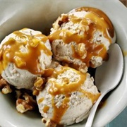 Coppa Noce With Walnuts and Caramel Sauce