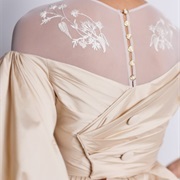 Pointed Fabric Closure on Back of Dress