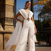 V-Neck Straps From Waist, Flowing to Back