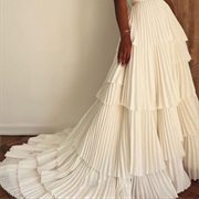 Pleated Layers Wedding Gown Skirt