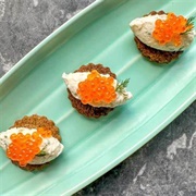 Salmon Roe Canapes