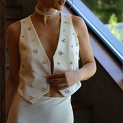 Open Bridal Vest With No Shirt Underneath