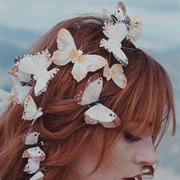 Butterflies Headpiece on Bride