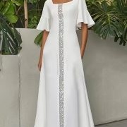 Embellished Stripe Down Middle Front of Dress