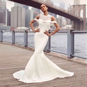 Off-Shoulder Straps With High Neckline Under