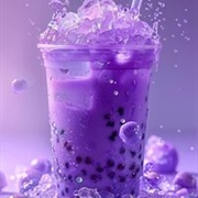 Grape Boba Tea With Cherry Boba
