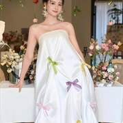 Multi-Color Bows on Wedding Gown