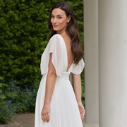 Angel Sleeves on Wedding Gown