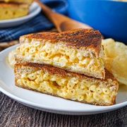 Macaroni and Cheese and Marble Cheddar Grilled Cheese
