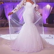 Mermaid Dress, Straight-Line Tulle Bottom