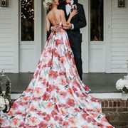Bold Floral Print for Wedding Dress