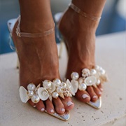 Shoes Decorated With Seashells
