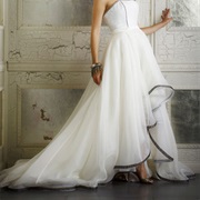 Contrasting Color Hem, High-Low Dress